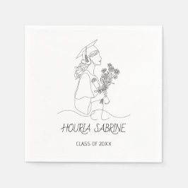 Servilleta De Papel Modern Graduation Black & white line art graduate