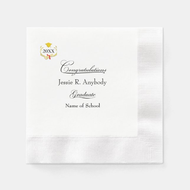 Servilleta De Papel Modern Graduation Party Paper Napkin (Anverso)