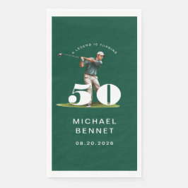 Servilleta De Papel Modern Green Golfer 50th Birthday