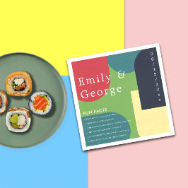 Servilleta De Papel Modern Groovy Colorful Abstract Fact Boda