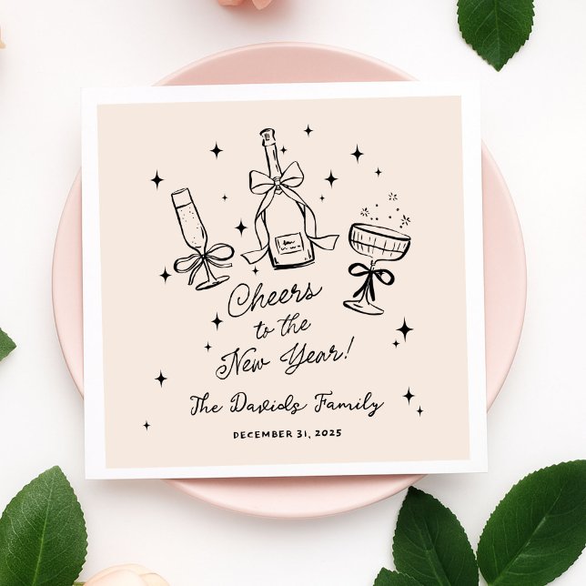Servilleta De Papel Modern Hand Drawn New Year's Eve Party  (Subido por el creador)