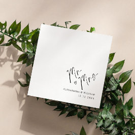 Servilleta De Papel Modern Hand Lettered Mr and Mrs Boda