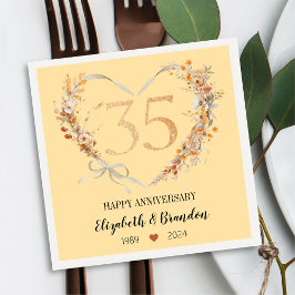 Servilleta De Papel Modern Happy 35th Aniversario Boda Napkins
