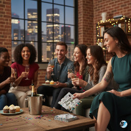 Servilleta De Papel Modern Happy New Year Party Undated Gold & Black 