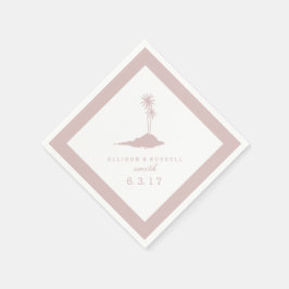 Servilleta De Papel Modern Island Beach Wedding Napkins - Rubor