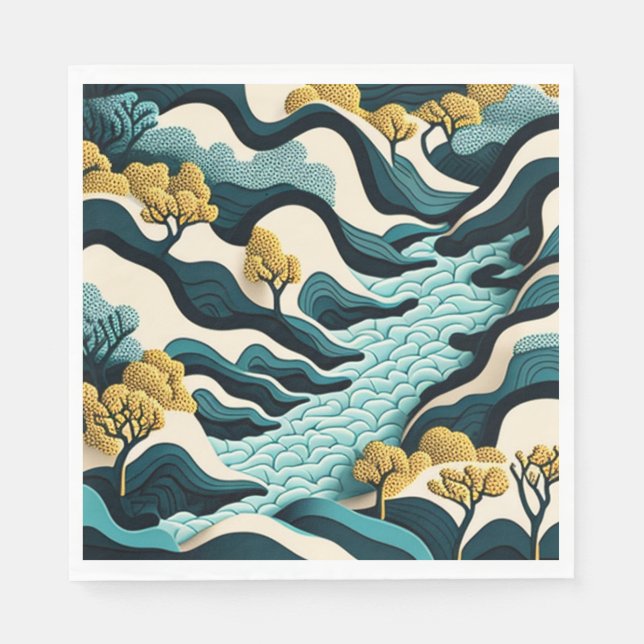 Servilleta De Papel Modern Landscape (Anverso)