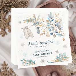 Servilleta De Papel Modern Little Snowflake Clothesline Baby Shower