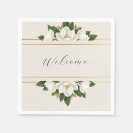 Servilleta De Papel Modern Luxe White Magnolia Wedding