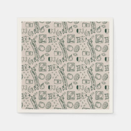 Servilleta De Papel Modern Millennial Dad Doodle Pattern Father's Day