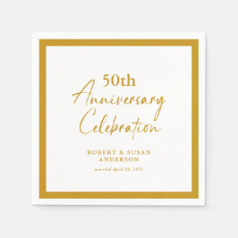 Servilleta De Papel Modern Minimal 50th Wedding Anniversary