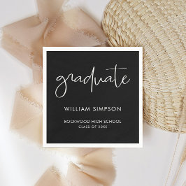 Servilleta De Papel Modern Minimal Black & White Graduate 