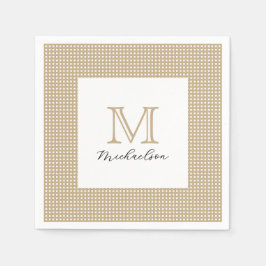 Servilleta De Papel Modern Minimal Gold Elegant Monogram