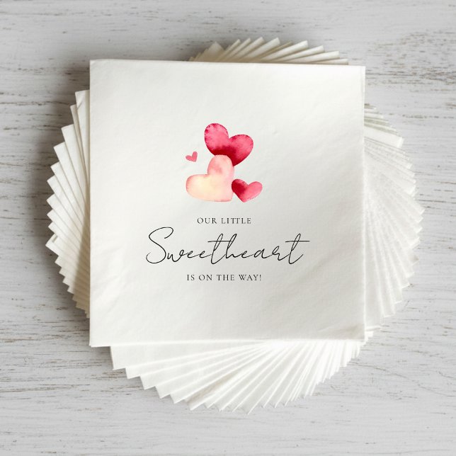 Servilleta De Papel Modern Minimalist Little Sweetheart Baby Shower (Subido por el creador)