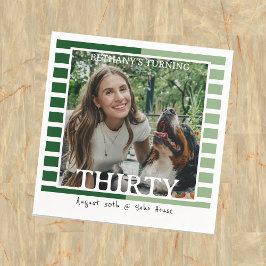 Servilleta De Papel Modern Minimalist Striped 30th Birthday Photo