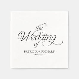 Servilleta De Papel Modern Minimalist Wedding Elegant 