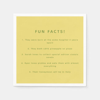 Servilleta De Papel Modern Minimalistic Lemon Yellow Wedding Fun Facts