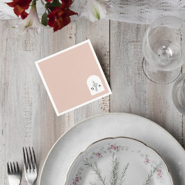 Servilleta De Papel Modern Neutral Monogram Botanical Napkin