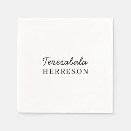 Servilleta De Papel Modern Neutral Monogram Design