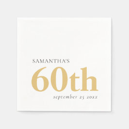 Servilleta De Papel Modern Personalizado Textos Negro Oro 60 Nombre Fe