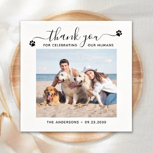 Servilleta De Papel Modern Personalize Photo Thank You Pet Dog Wedding
