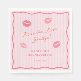 Servilleta De Papel Modern Pink Kiss The Miss Goodbye Bridal Shower