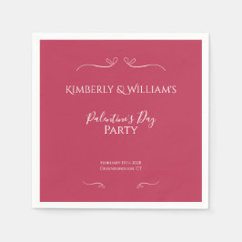 Servilleta De Papel Modern Pink Palentine's Day Party