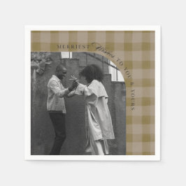 Servilleta De Papel Modern Rustic Plaid Holiday Napkins Personalized