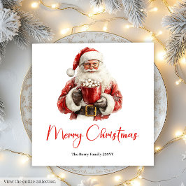 Servilleta De Papel Modern Santa Claus Simple Script Font Dinner Xmas