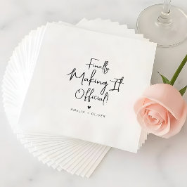 Servilleta De Papel Modern Script Finally Making It Official Wedding