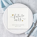 Servilleta De Papel Modern Script Gold Hearts Future Mrs Bridal Shower<br><div class="desc">Las toallas de papel de ducha de novia diseñadas por personalizados que incluyen "futura señora" en caligrafía moderna y elegante con diseño de corazones dorados.</div>