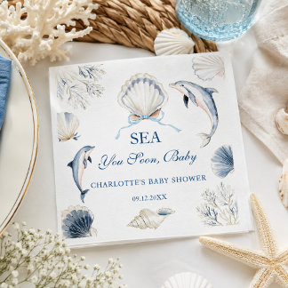 Servilleta De Papel Modern Sea te veo pronto Baby Niño Costero