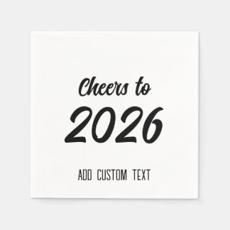 Servilleta De Papel Modern Simple Custom Script 2026 New Years Party