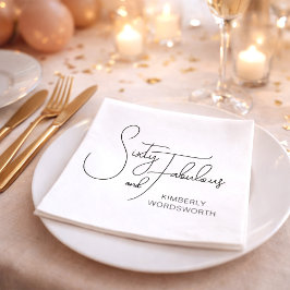 Servilleta De Papel Modern Sixty and Fabulous 60th Birthday Party