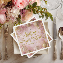 Servilleta De Papel Modern sweet 16 pink gold balloons