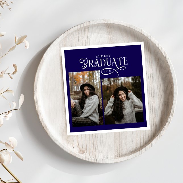 Servilleta De Papel Modern Typography Graduate Photo Graduation (Subido por el creador)