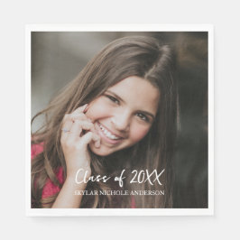 Servilleta De Papel Modern Typography Photo Graduation