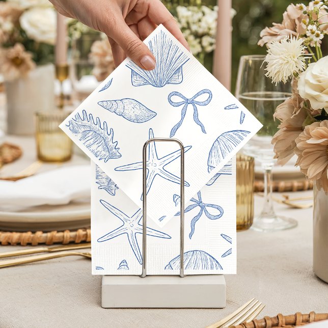 Servilleta De Papel Modern Under The Sea You Soon Blue Baby Shower (Subido por el creador)