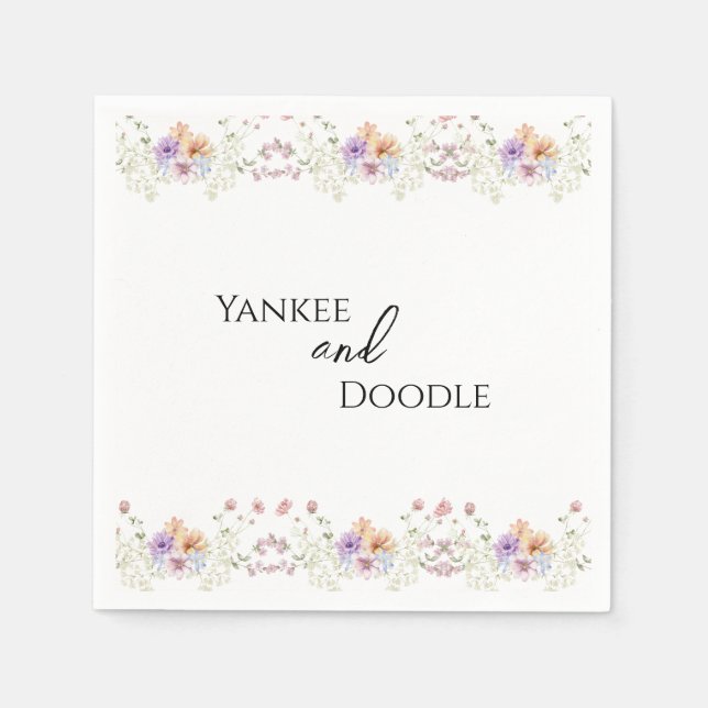 Servilleta De Papel Modern wildflowers spring wedding (Anverso)