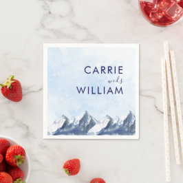 Servilleta De Papel Modern Winter Mountain Pattern Wedding