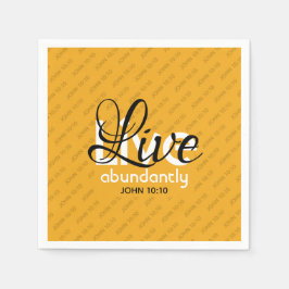 Servilleta De Papel Modern Yellow Abundant Life John 10 10 Christian