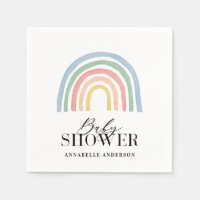 Moderna acuarela arco iris elegante ducha de bebé