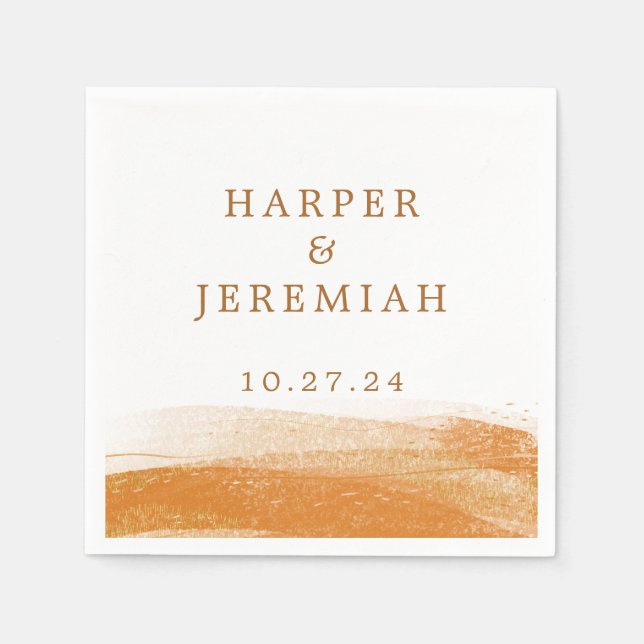 Servilleta De Papel Moderna acuarela de Relieve metalizado dorado de ó (Anverso)