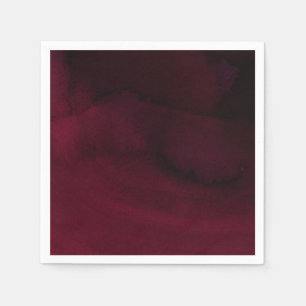 Servilleta De Papel Moderna acuarela Moody Maroon Burgundy Boda