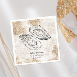 Servilleta De Papel Moderna acuarela Oyster Beach Wedding