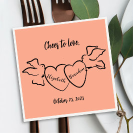 Servilleta De Papel Moderna alegría por amar las toallas Bodas persona