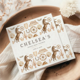 Servilleta De Papel Moderna Baby Shower de color de rodeo occidental