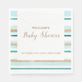 Servilleta De Papel Moderna banda de color de agua verde de oro Baby S