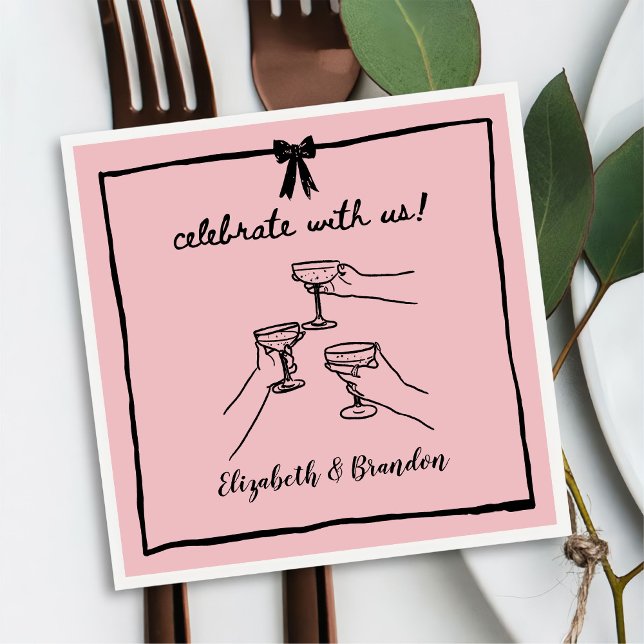 Servilleta De Papel Moderna Celebración Con Napkin Boda Personalizado  (Subido por el creador)