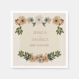 Servilleta De Papel Moderna Cocktail Napkin de Woodland Baby Shower