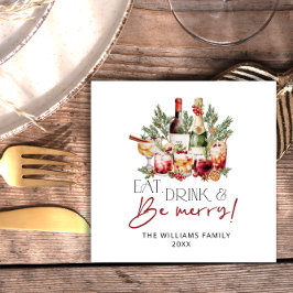 Servilleta De Papel Moderna, come y sé feliz Navidad